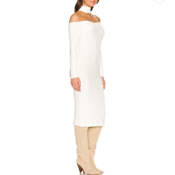 LNA X REVOLVE Encounter Off the Shoulder Midi Dress In White Size S NWT - Picture 5 of 13